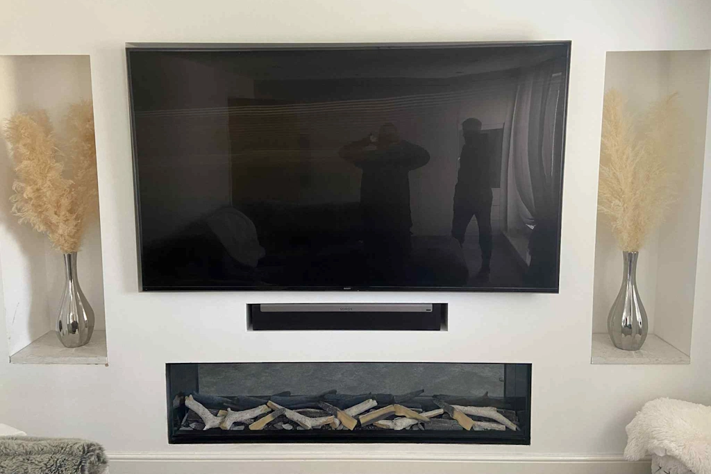 Media Wall with Integrated Storage